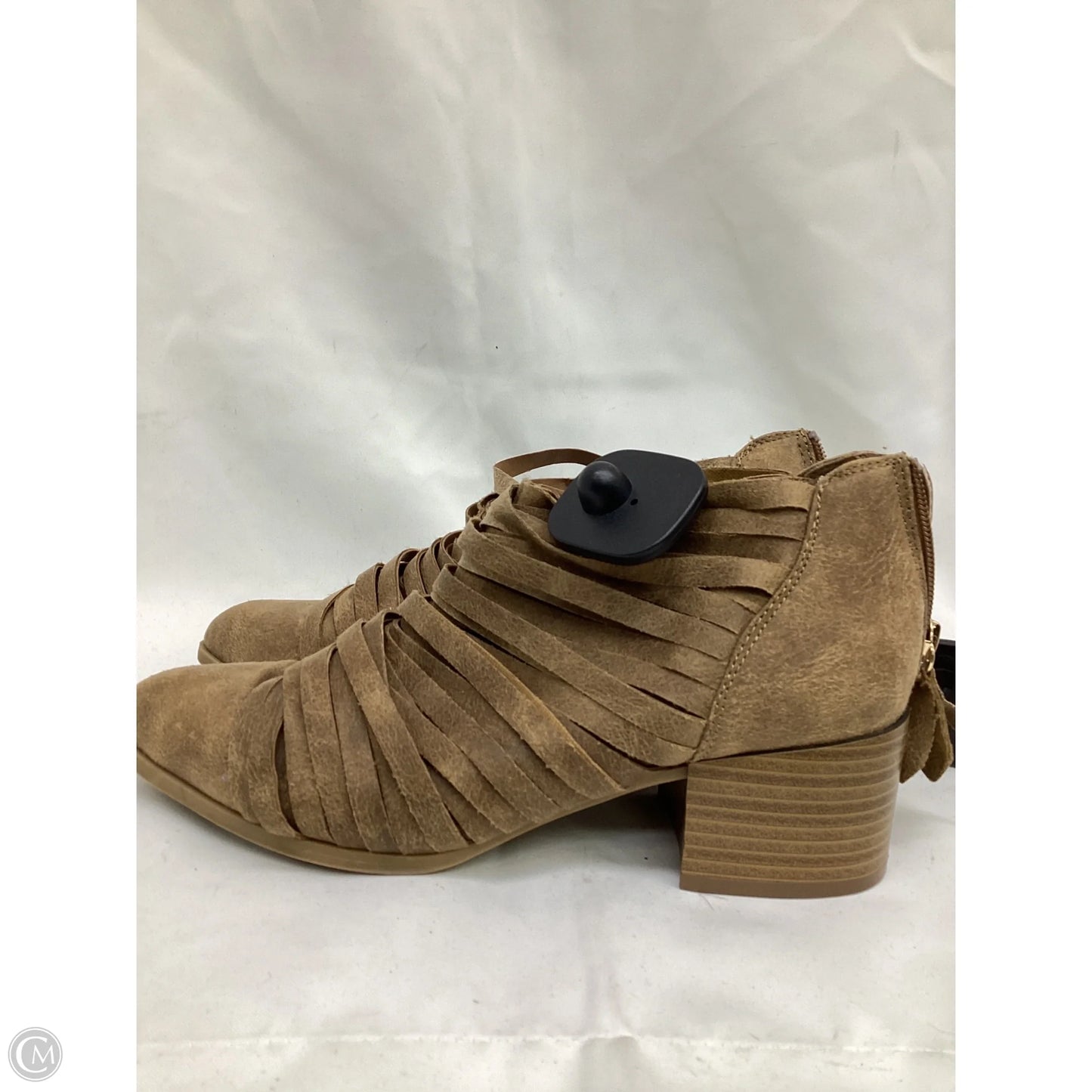 Boots Ankle Heels By Fergalicious In Brown, Size: 7