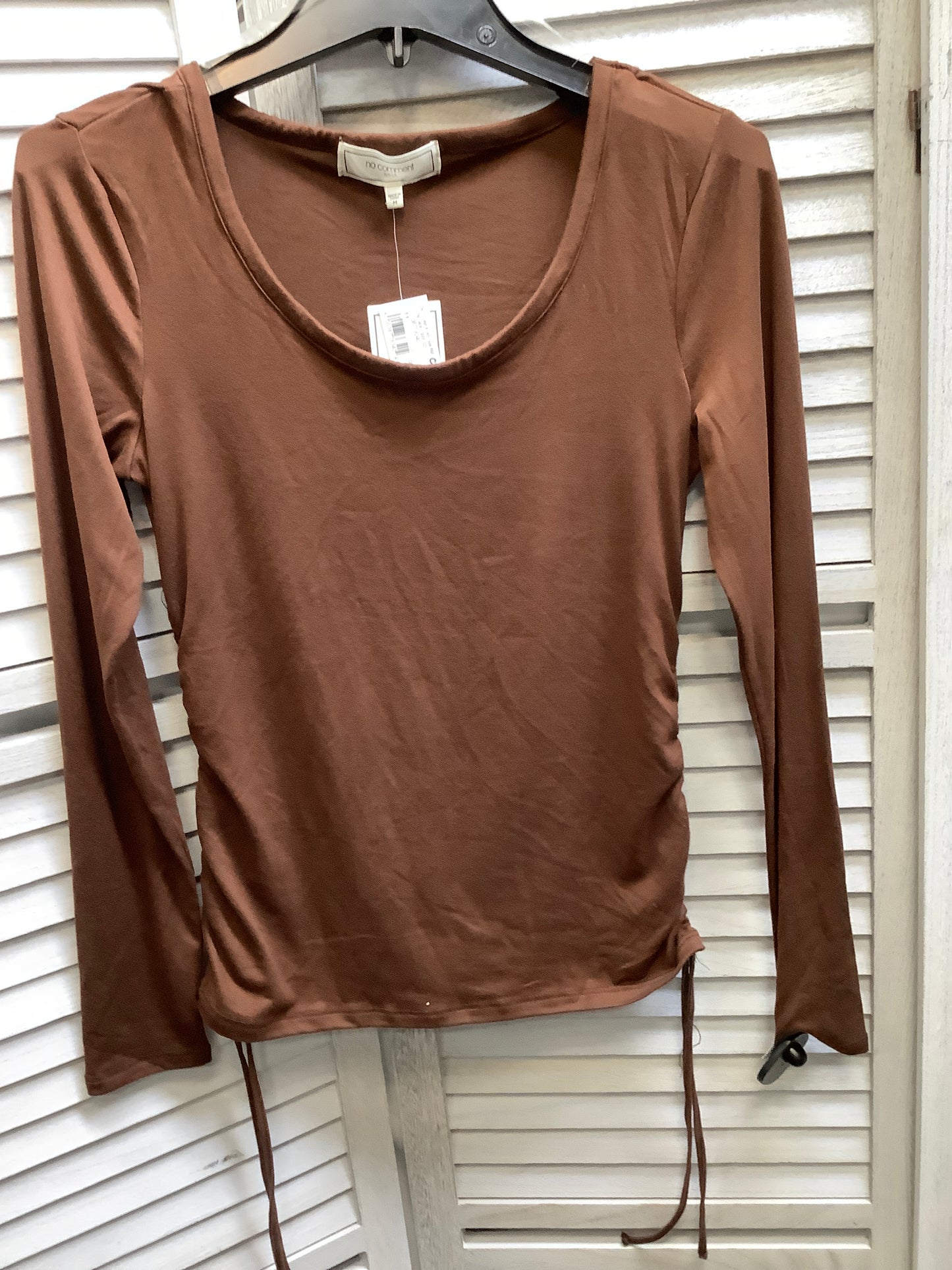 Brown Top Long Sleeve Basic No Comment, Size M