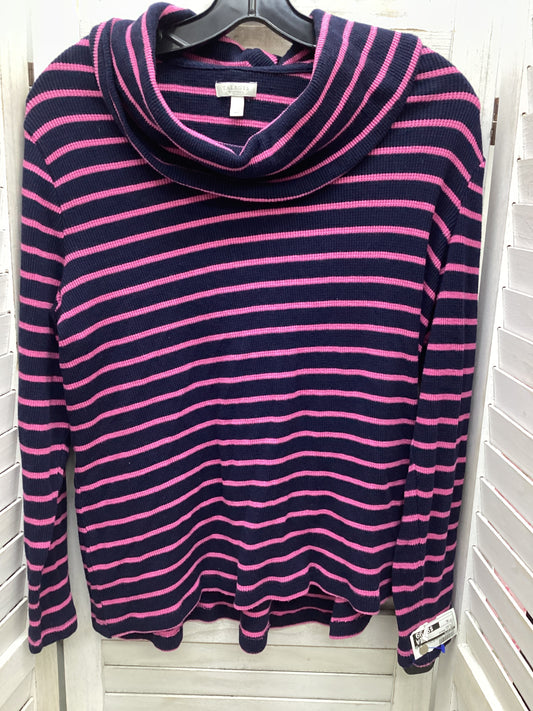 Striped Top Long Sleeve Basic Talbots, Size Xl