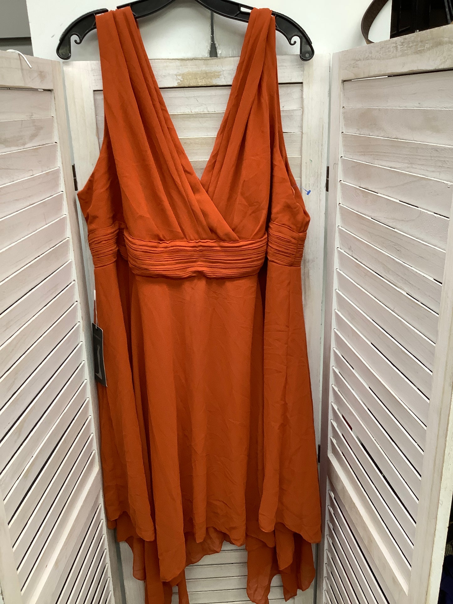 Dress Party Midi By Clothes Mentor In Orange, Size: 3x