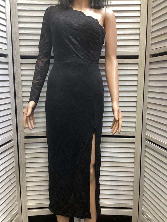 Dress Party Midi By Shein In Black, Size: S