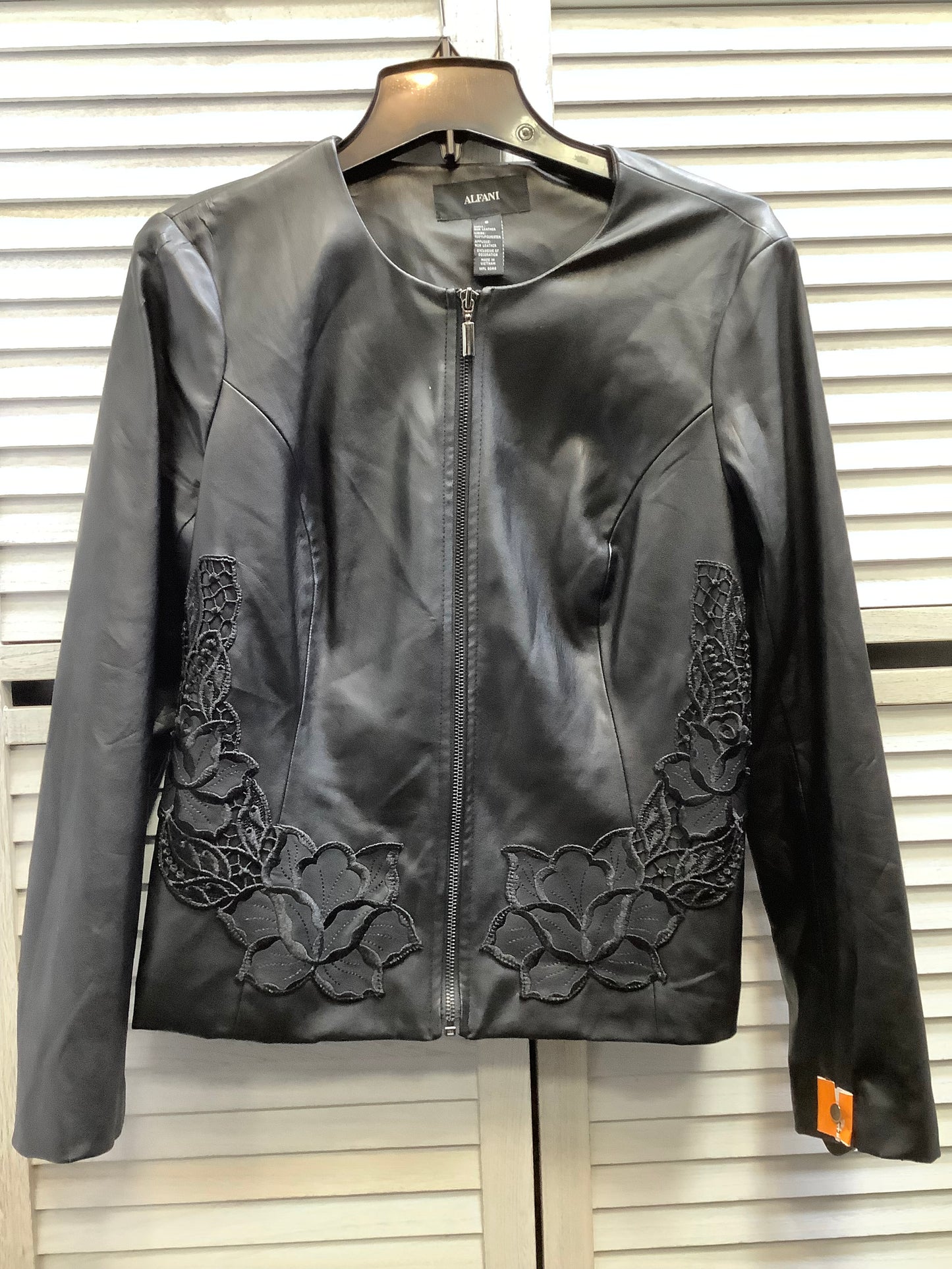 Jacket Leather By Alfani In Black, Size: S