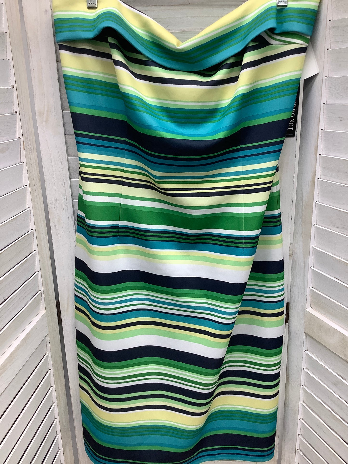 Striped Pattern Dress Casual Midi New York And Co, Size Xl