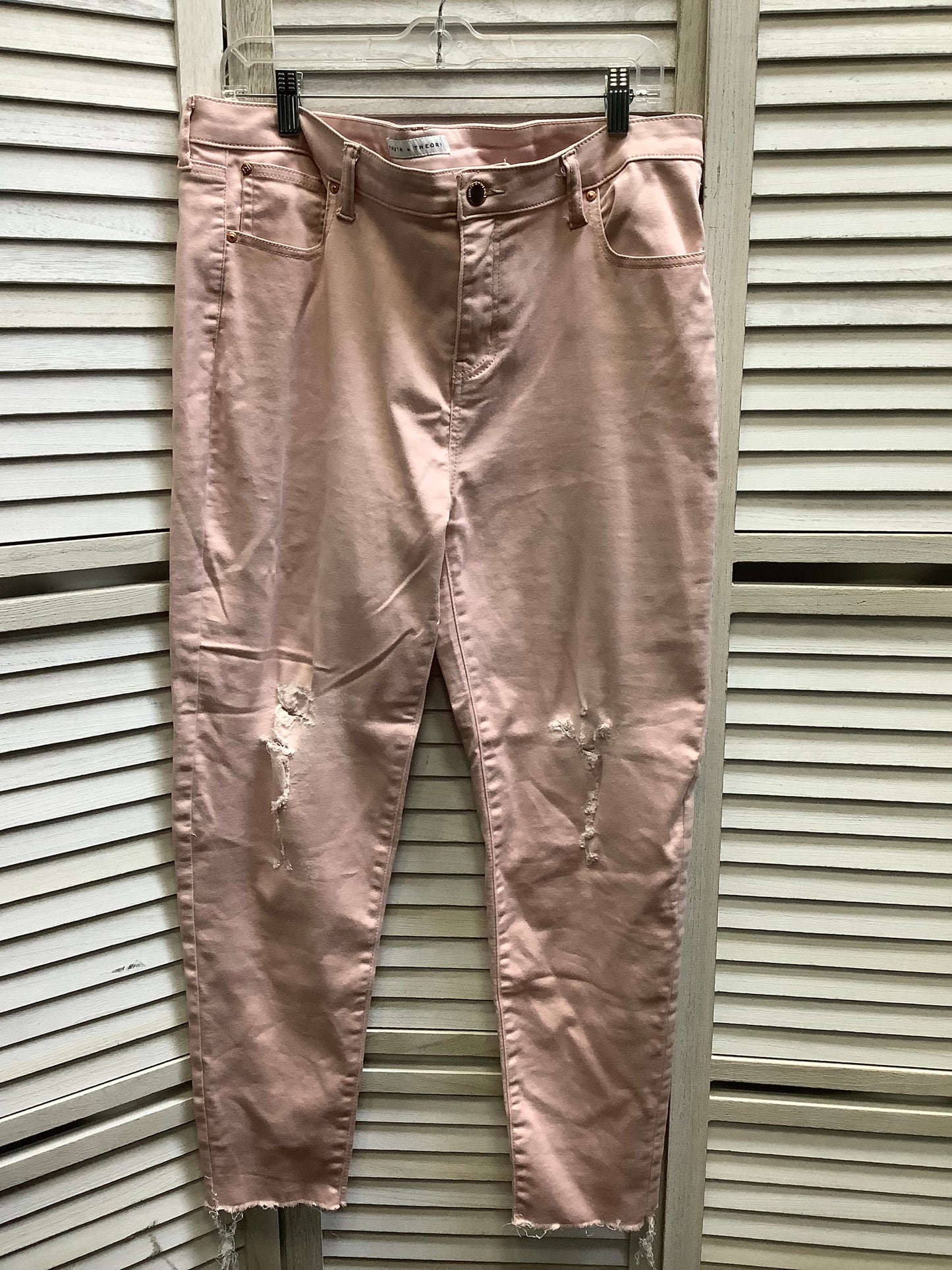 Pink Denim Jeans Skinny Clothes Mentor, Size 16