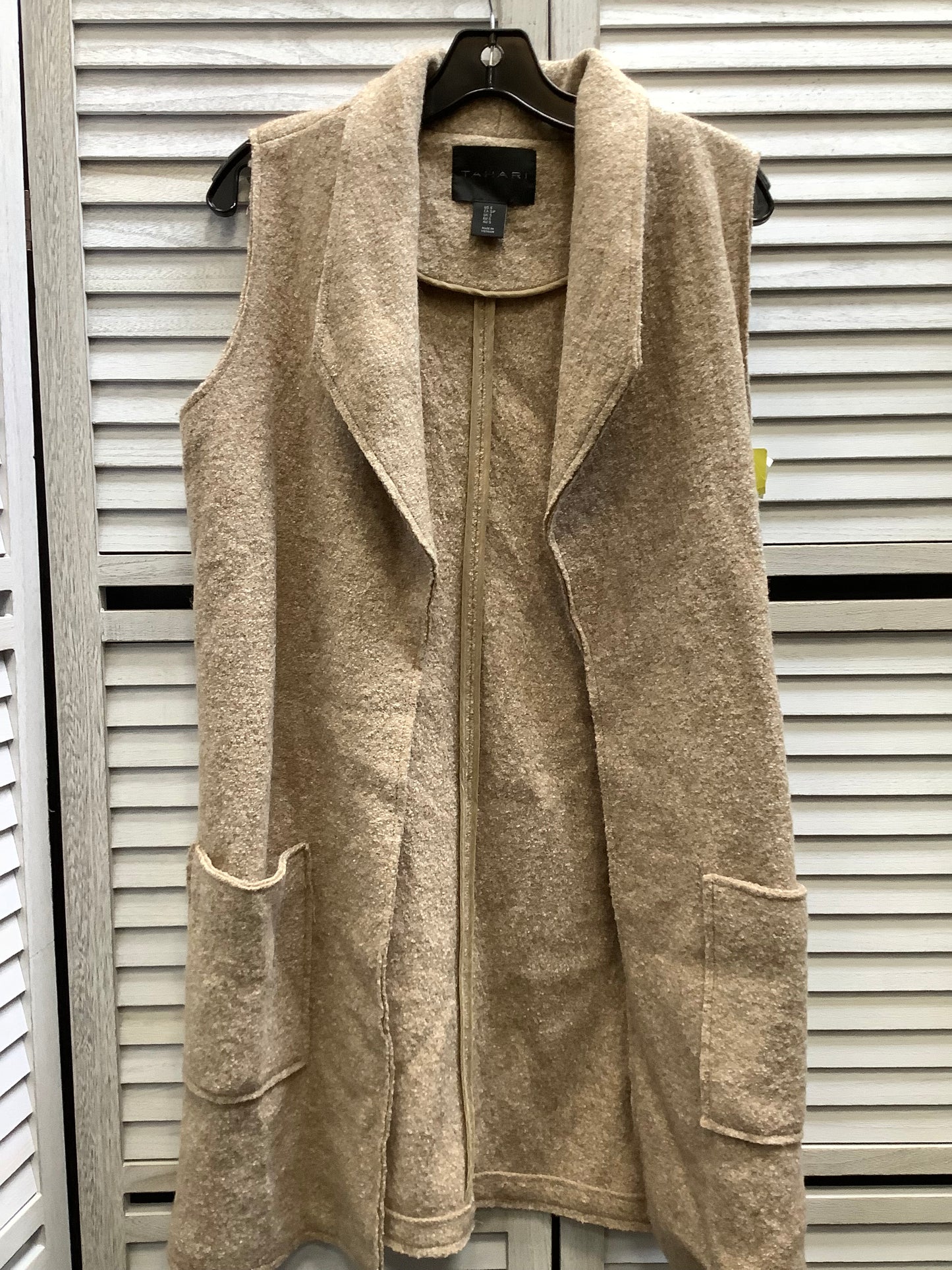 Vest Other By Tahari In Tan, Size: S