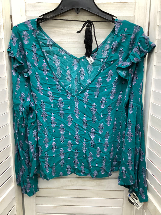 Turquoise Top Long Sleeve Bp, Size M
