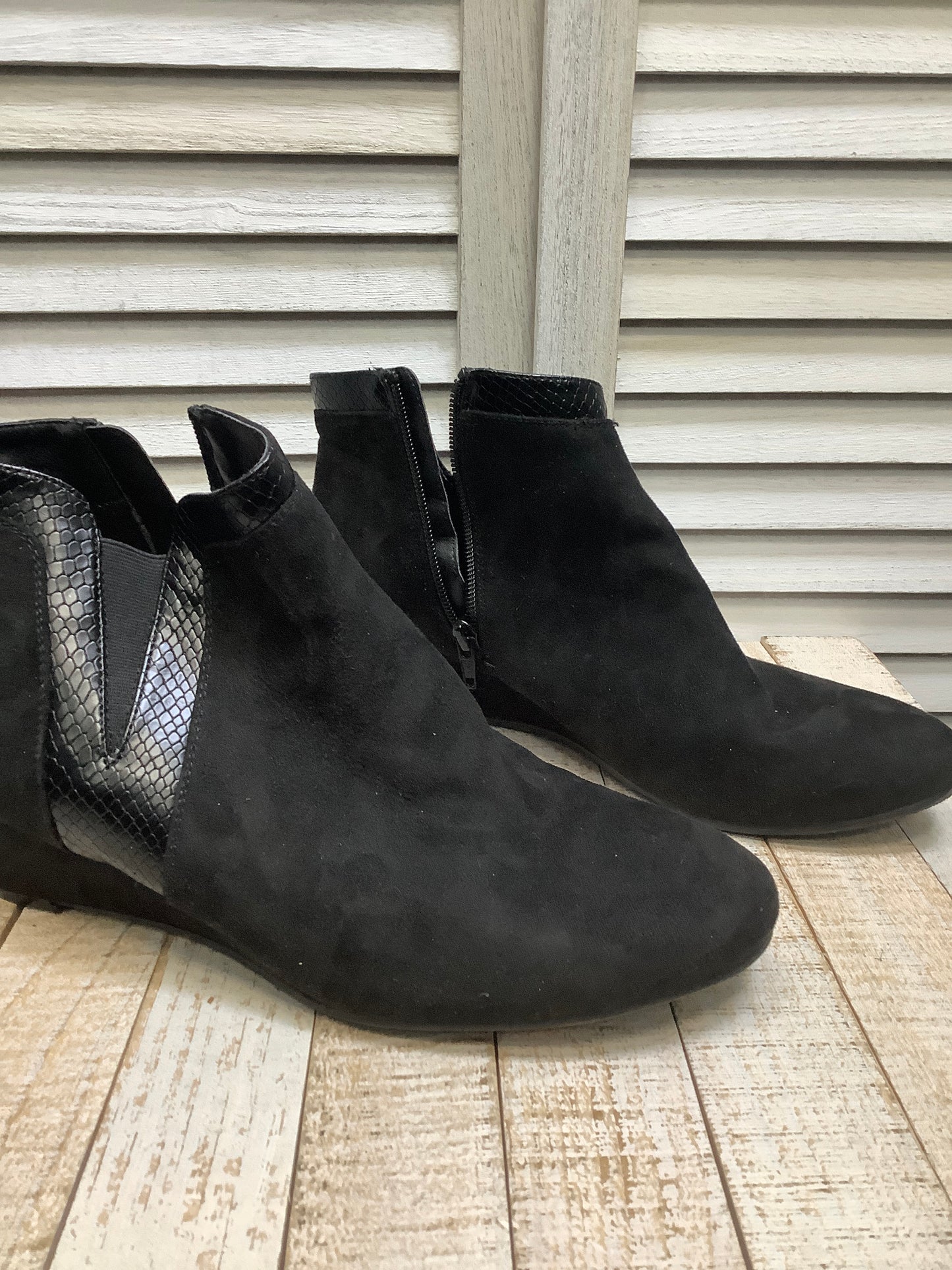 Black Boots Ankle Heels Croft And Barrow, Size 7