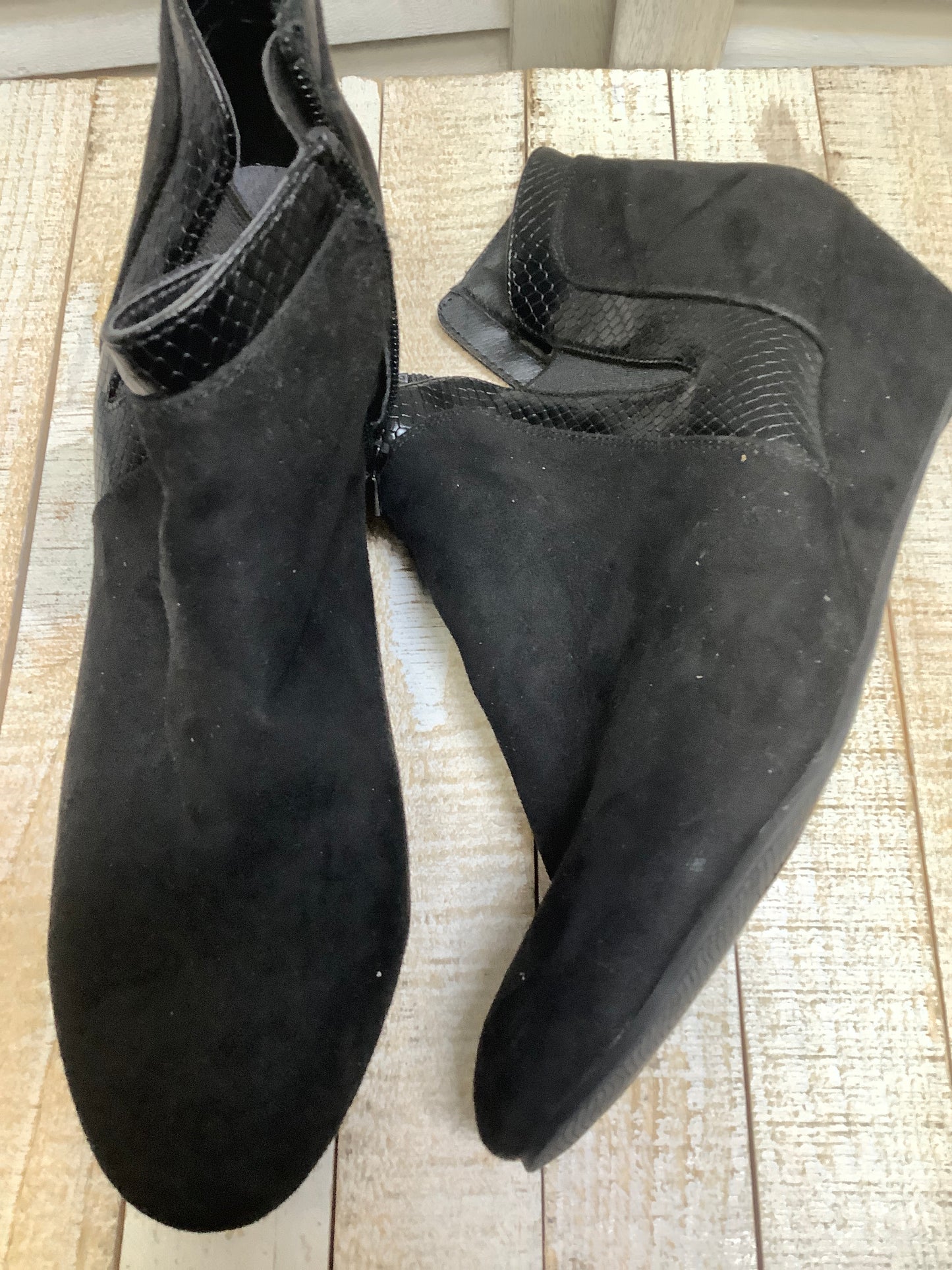 Black Boots Ankle Heels Croft And Barrow, Size 7