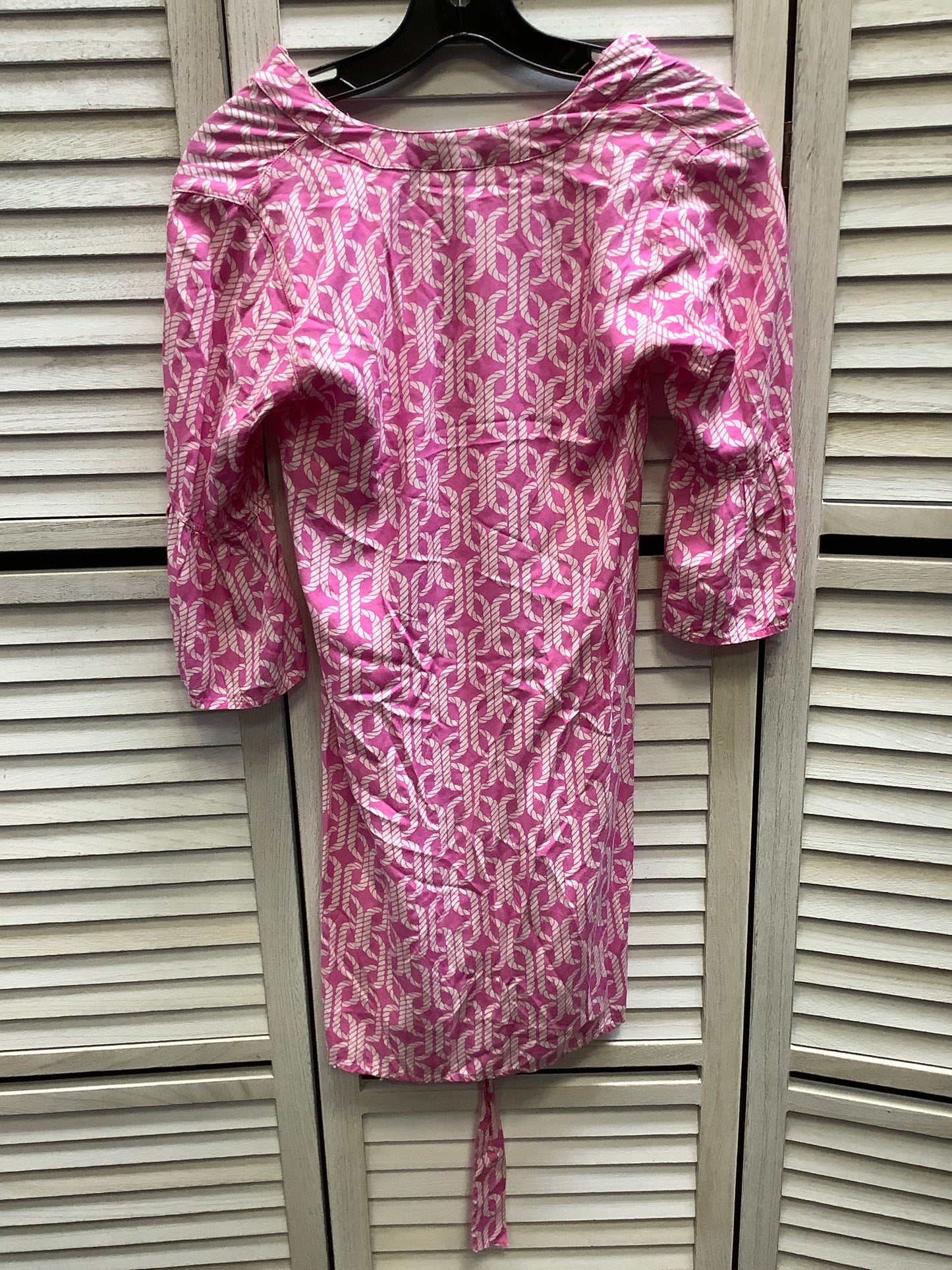 Dress Casual Short By Escada In Pink & White, Size: Xs