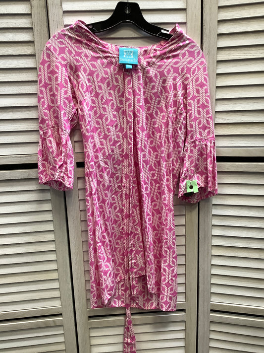 Dress Casual Short By Escada In Pink & White, Size: Xs