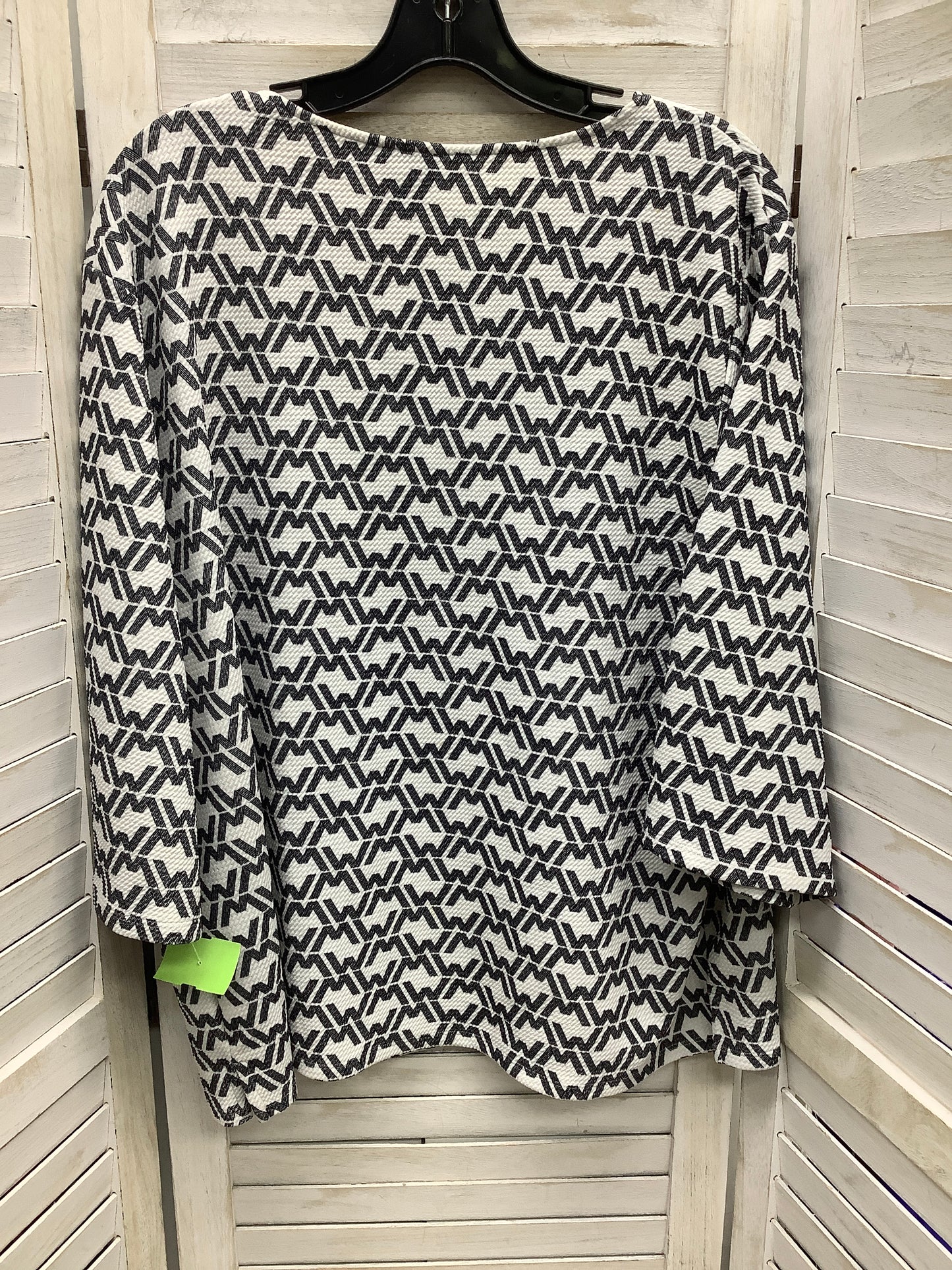 Black & White Top 3/4 Sleeve Worthington, Size Xl