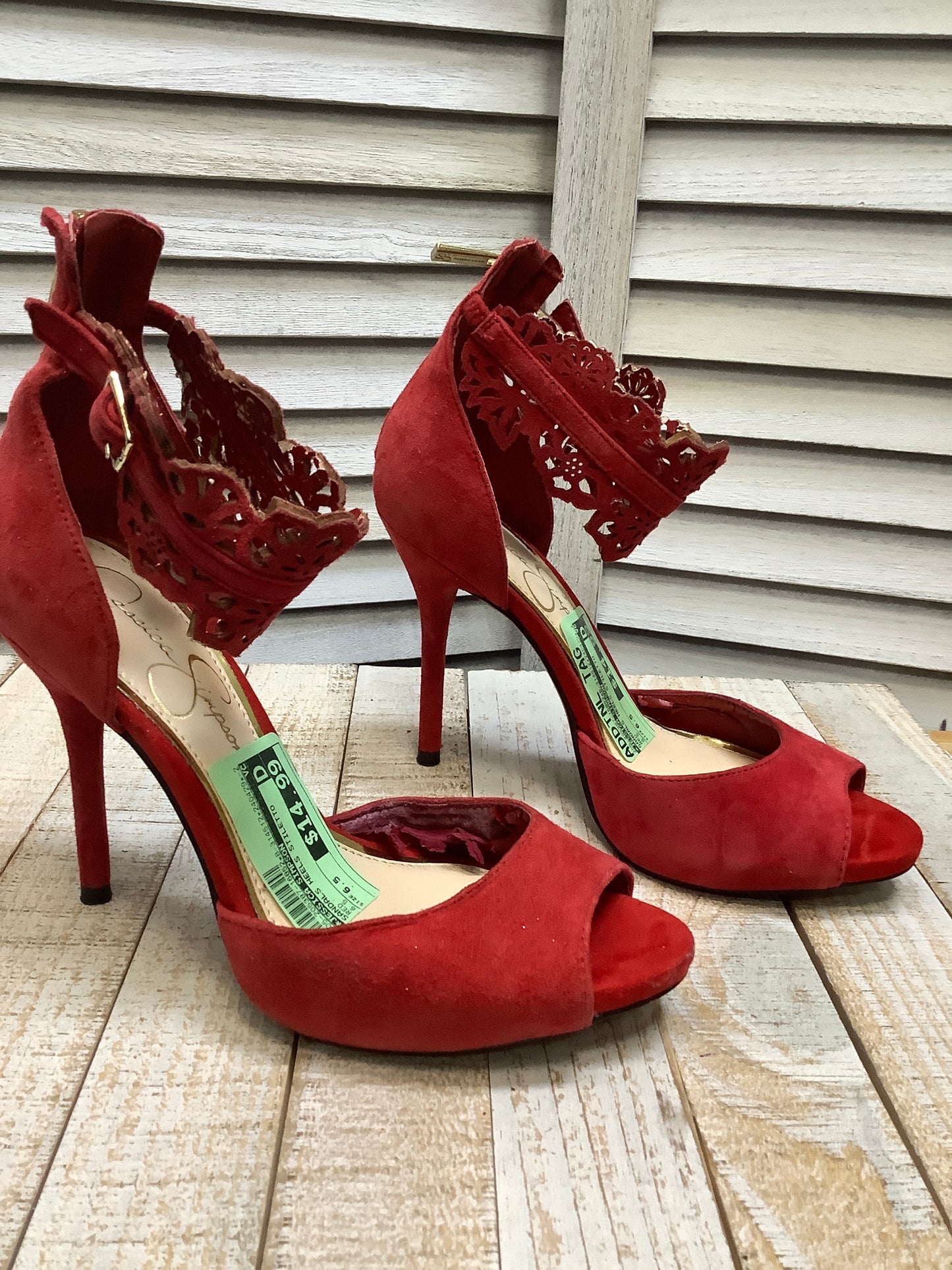 Red Heels Stiletto Jessica Simpson, Size 6.5