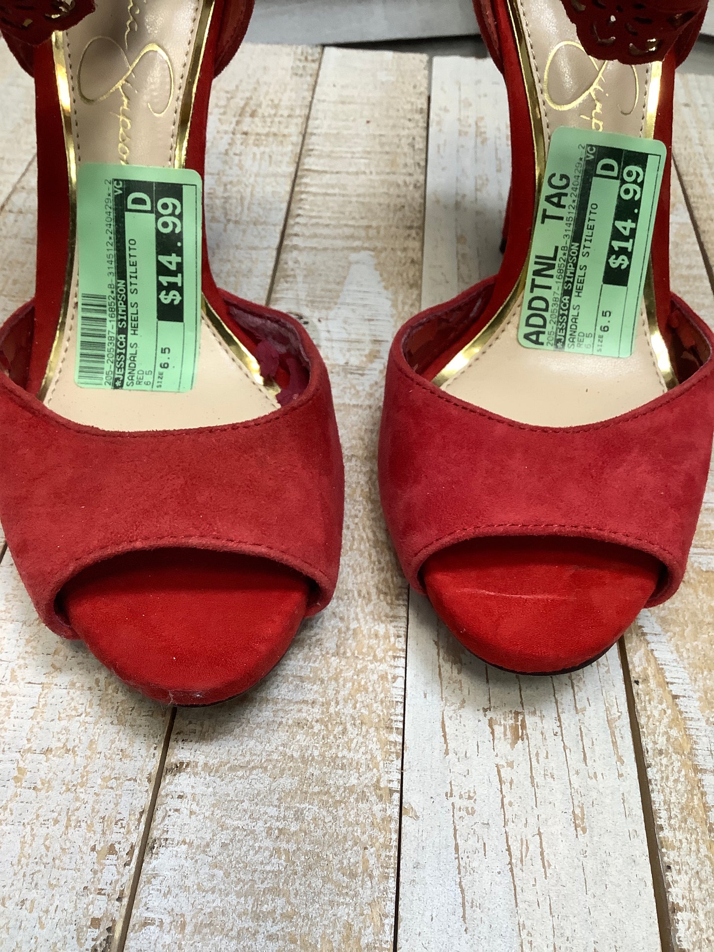 Red Heels Stiletto Jessica Simpson, Size 6.5