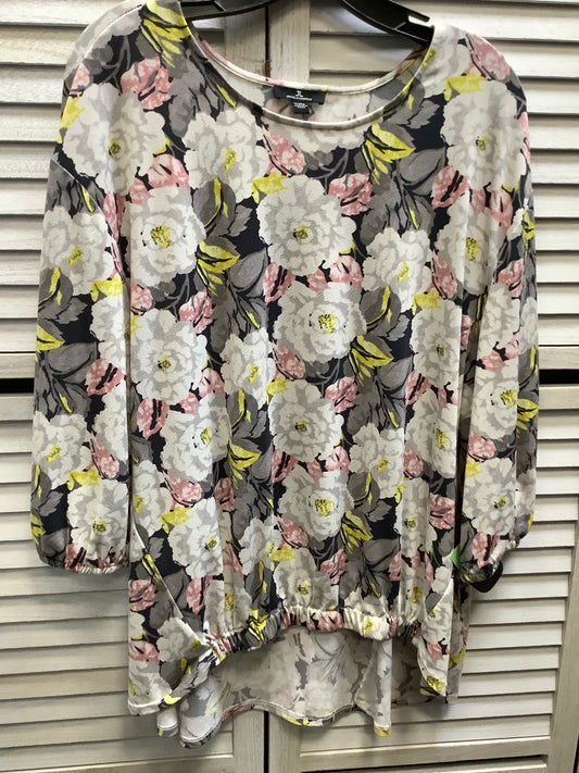 Top Short Sleeve By Jules & Leopold In Floral Print, Size: Xl