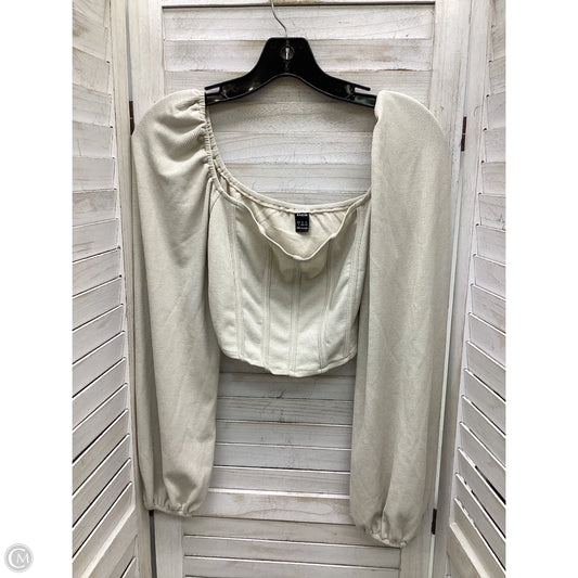 Top Long Sleeve By Shein In Tan, Size: L