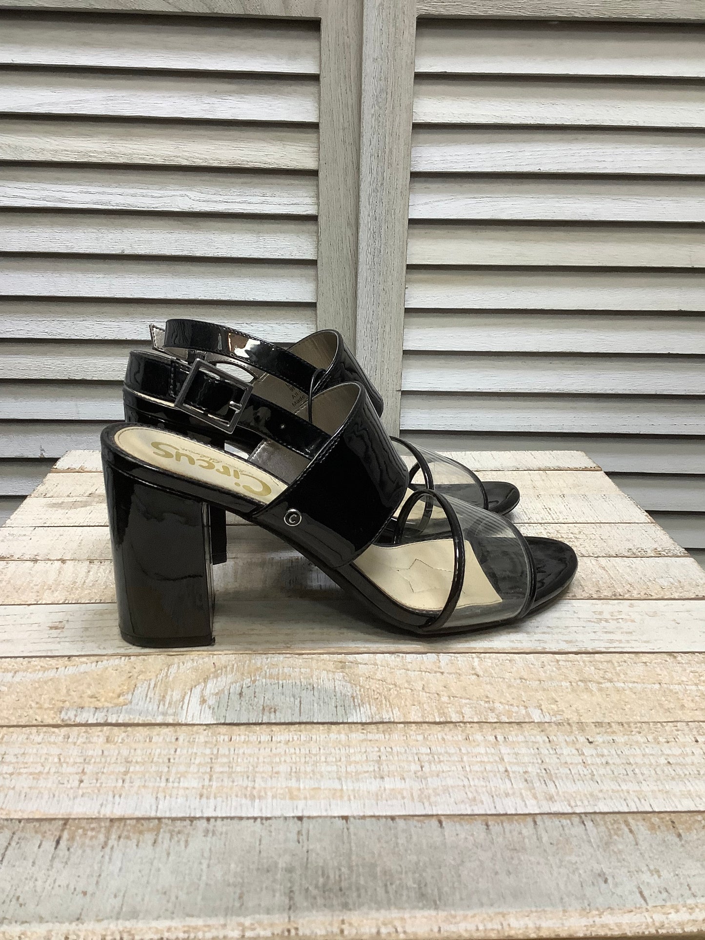 Black Sandals Heels Block Circus By Sam Edelman, Size 9