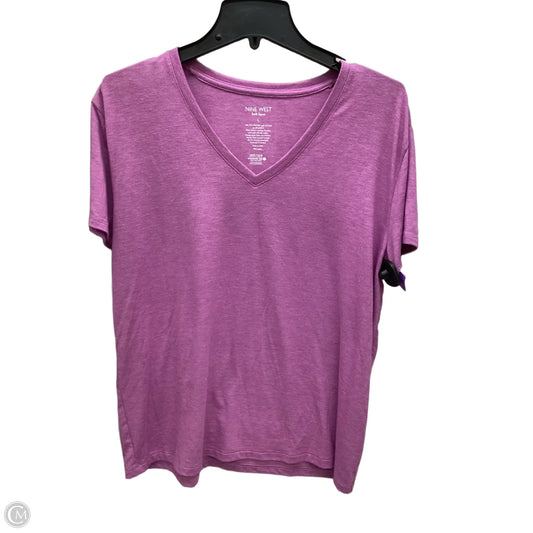 Top Short Sleeve Basic By Nine West In Purple, Size: L