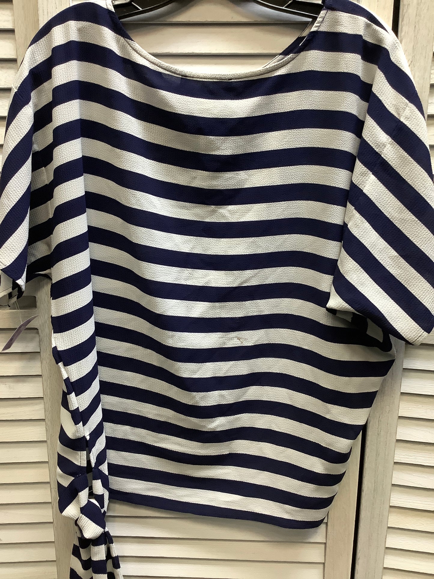 Striped Pattern Top Short Sleeve Michael By Michael Kors, Size M