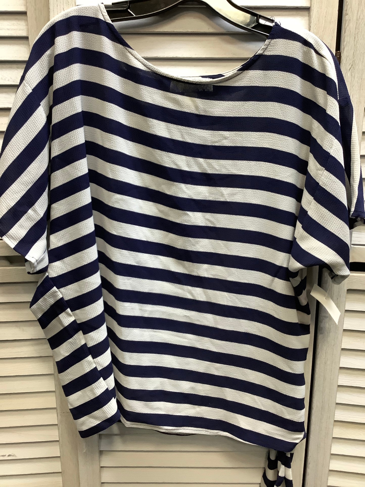 Striped Pattern Top Short Sleeve Michael By Michael Kors, Size M