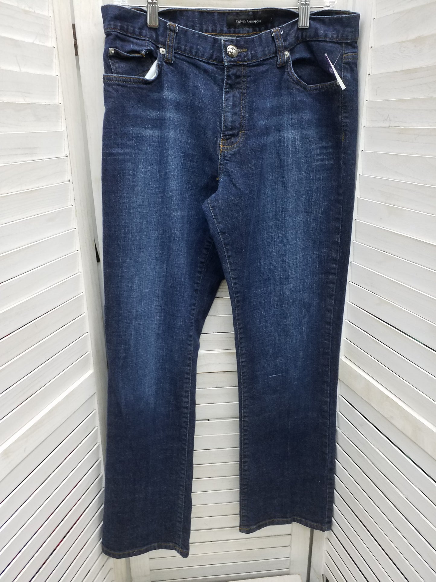 Blue Denim Jeans Boot Cut Calvin Klein, Size 14