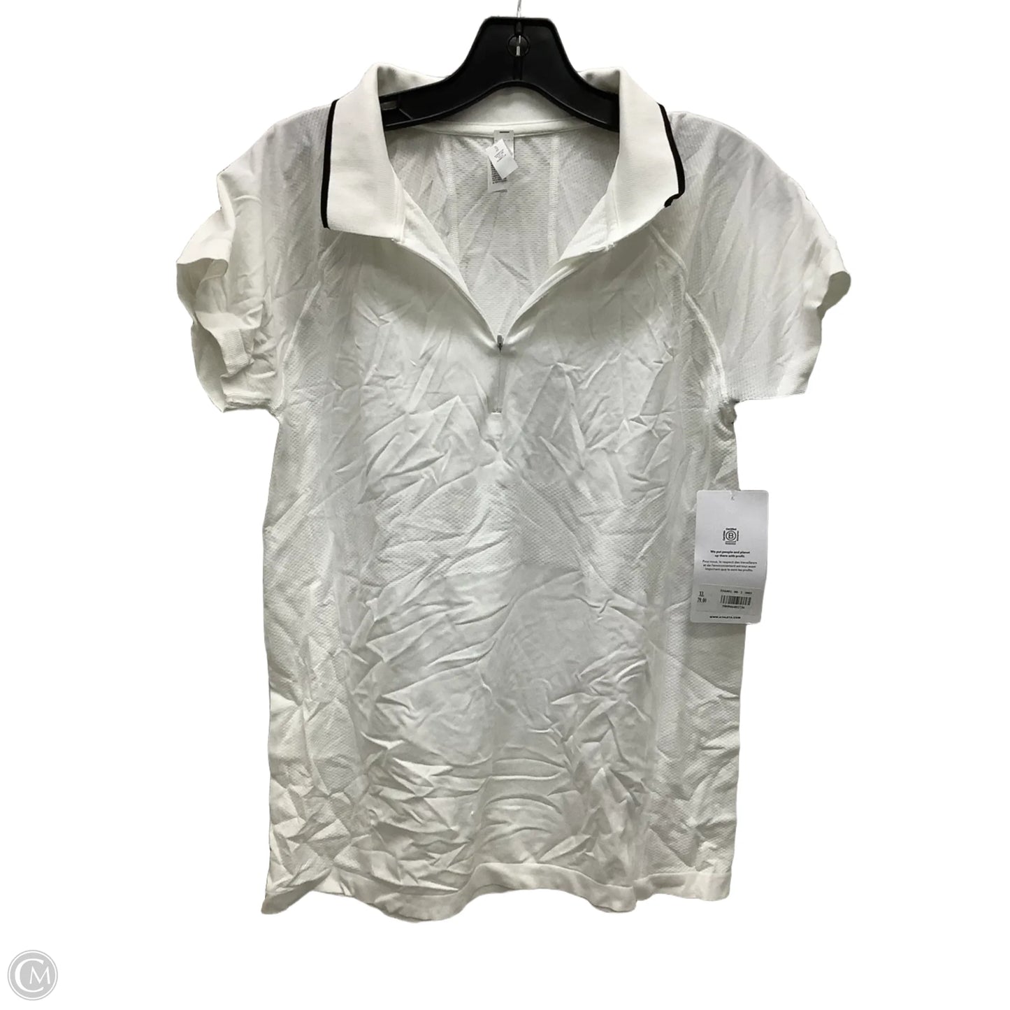 Athletic Top Short Sleeve By Athleta In White, Size: Xl