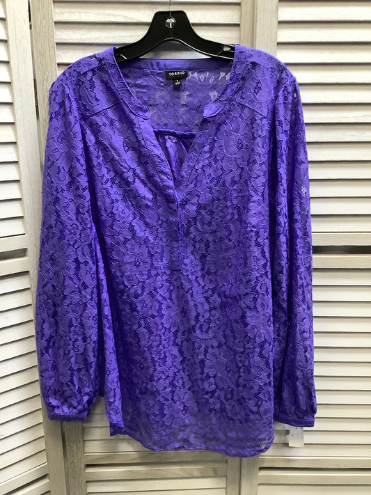 Blue Top Long Sleeve Torrid, Size 1x