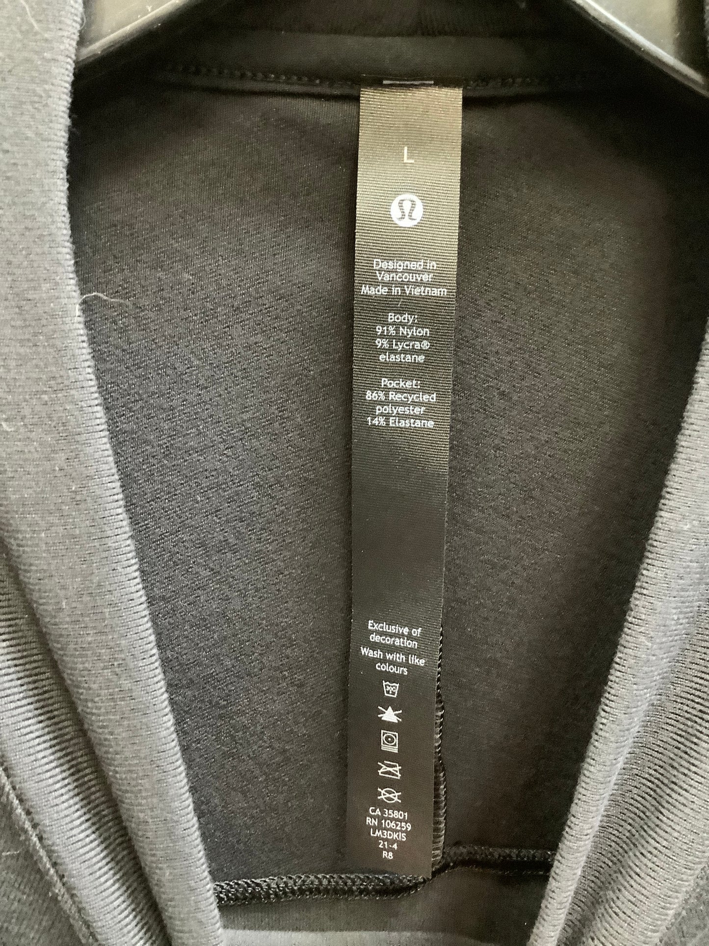 Black Athletic Sweatshirt Collar Lululemon, Size L