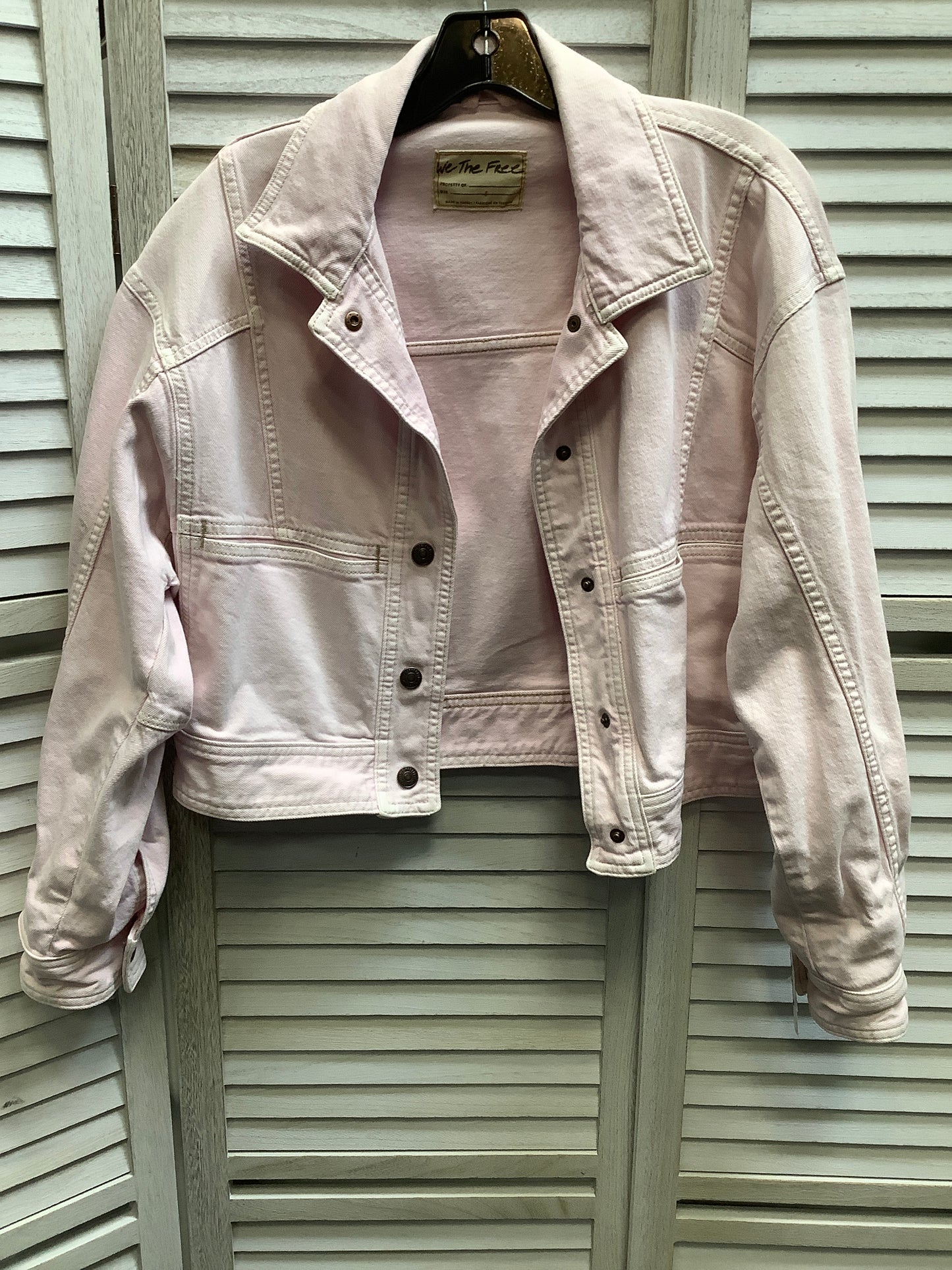 Pink Denim Jacket Denim We The Free, Size S