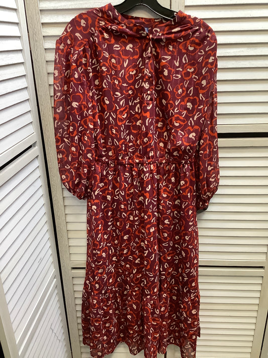 Dress Casual Midi By Kaari Blue In Red, Size: M