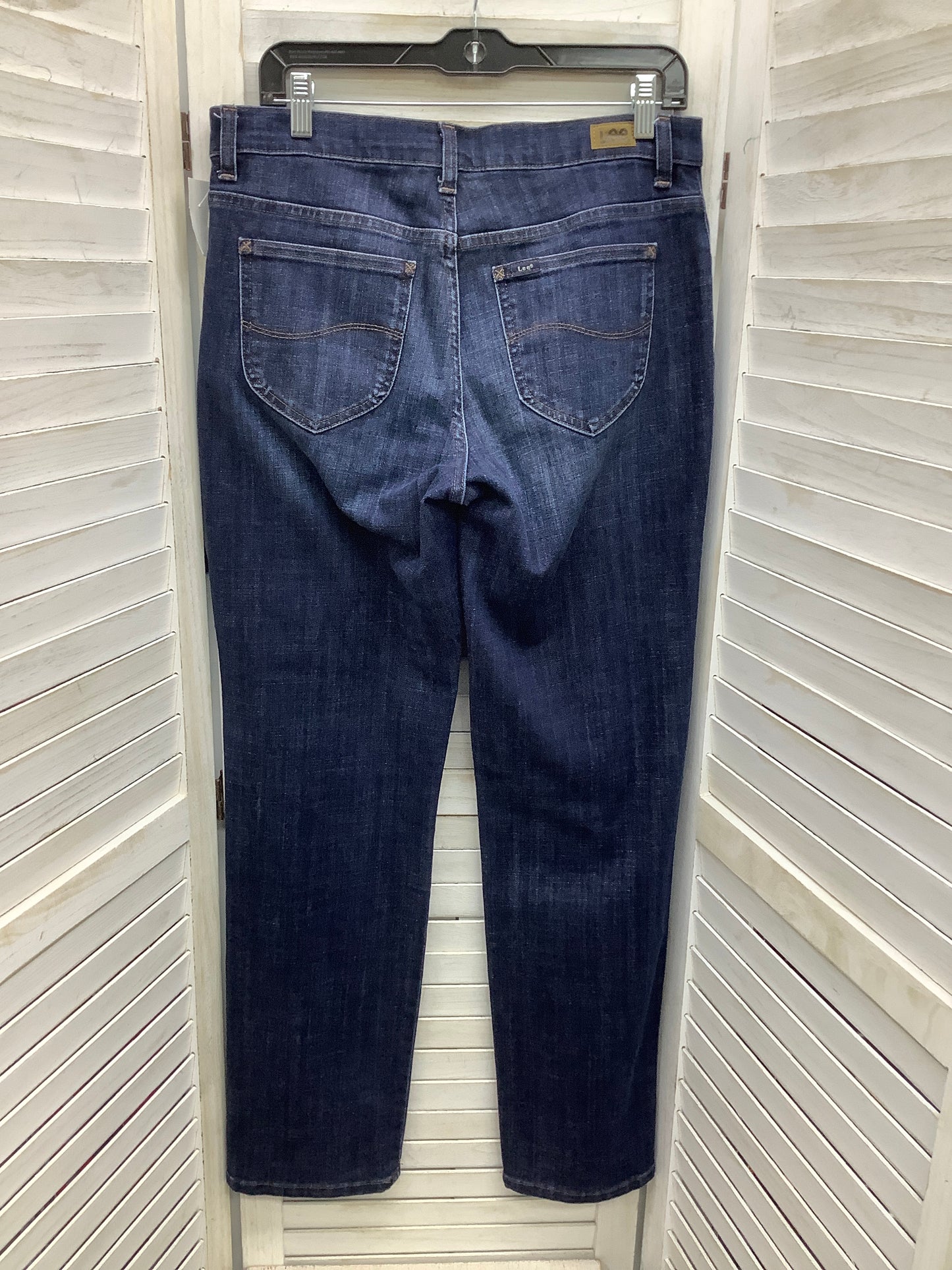 Jeans Straight By Lee In Blue Denim, Size: 14