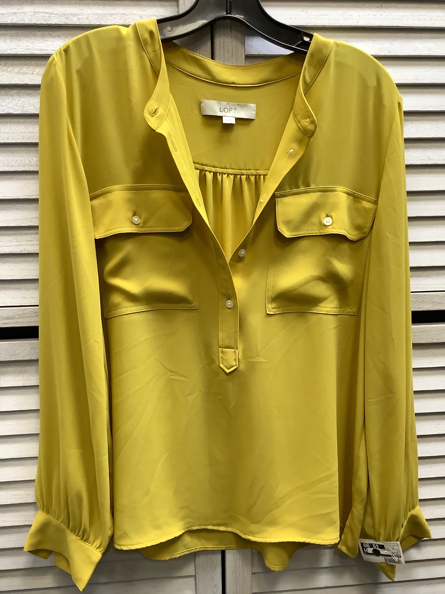 Top Long Sleeve By Loft In Yellow, Size: M