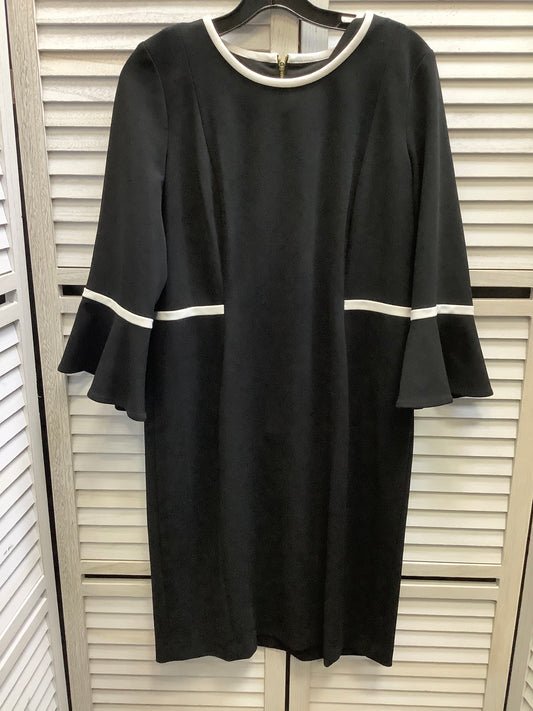 Dress Casual Midi By Calvin Klein In Black & White, Size: 14