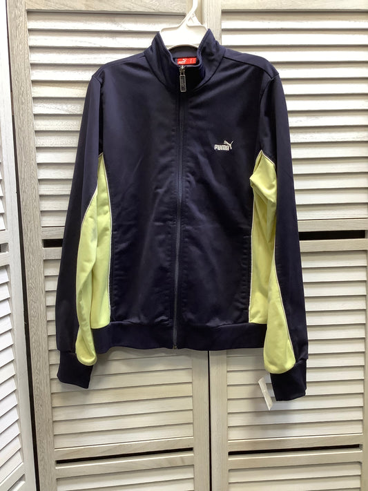 Athletic Jacket By Puma In Navy, Size: L