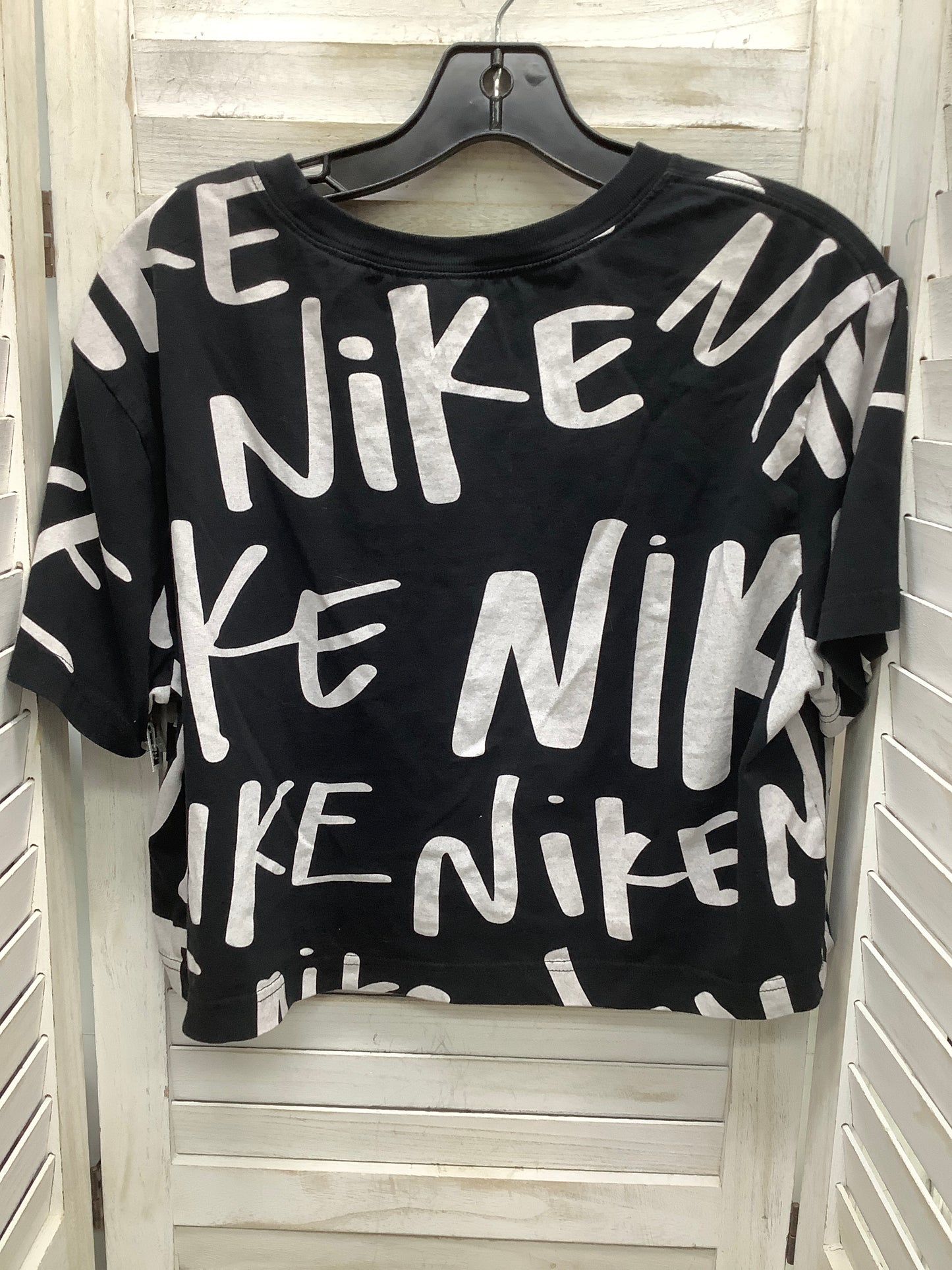 Top Short Sleeve By Nike In Black & White, Size: M