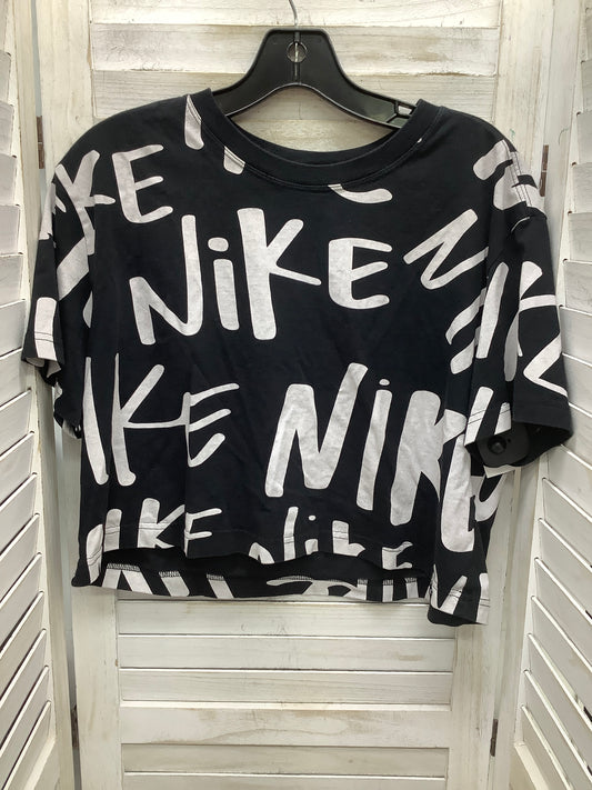 Top Short Sleeve By Nike In Black & White, Size: M