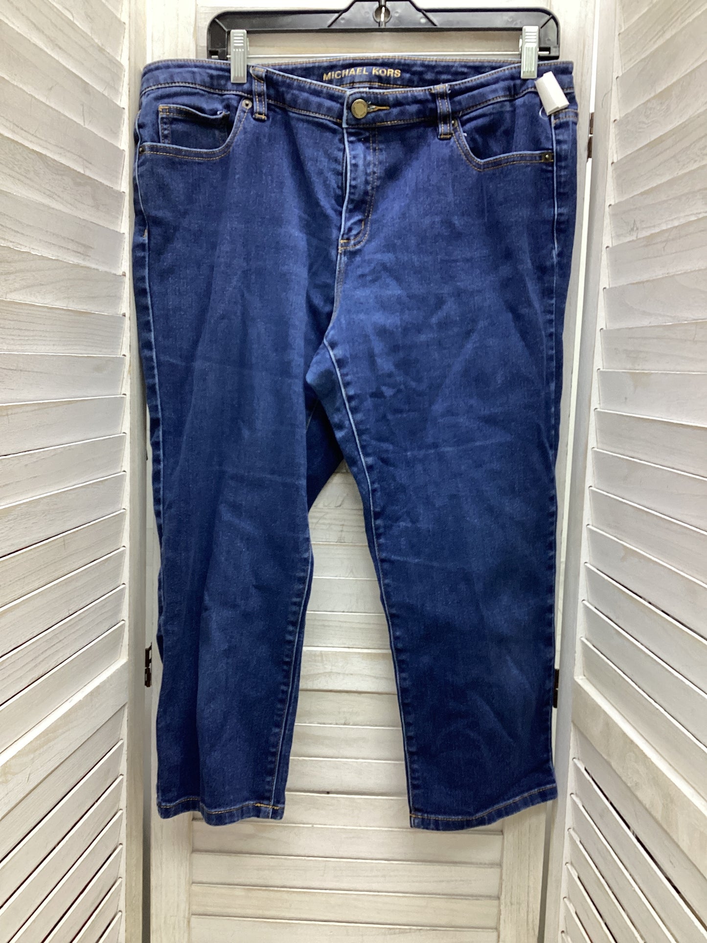 Jeans Cropped By Michael By Michael Kors In Blue Denim, Size: 14