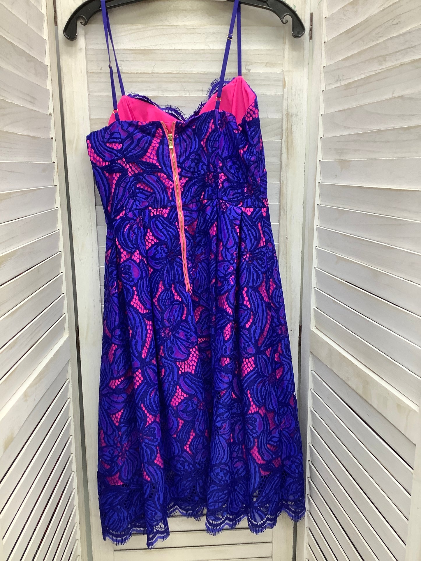 Dress Casual Midi By Lilly Pulitzer In Blue & Pink, Size: 0