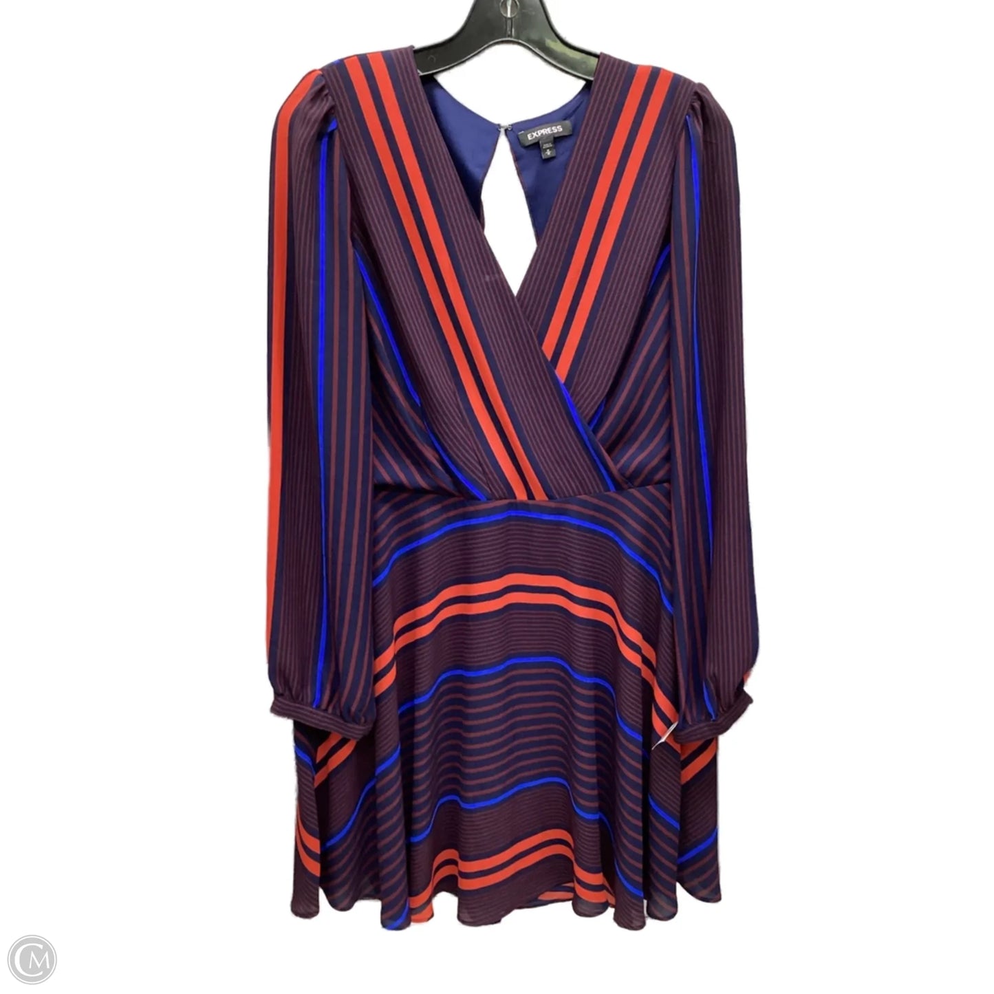 Dress Casual Short By Express In Blue & Red, Size: M