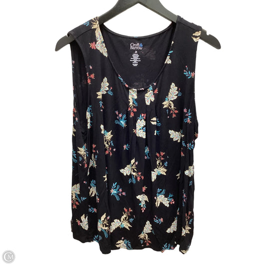 Top Sleeveless By Croft And Barrow In Floral Print, Size: 2x