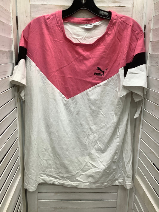 Athletic Top Short Sleeve By Puma In Pink, Size: M