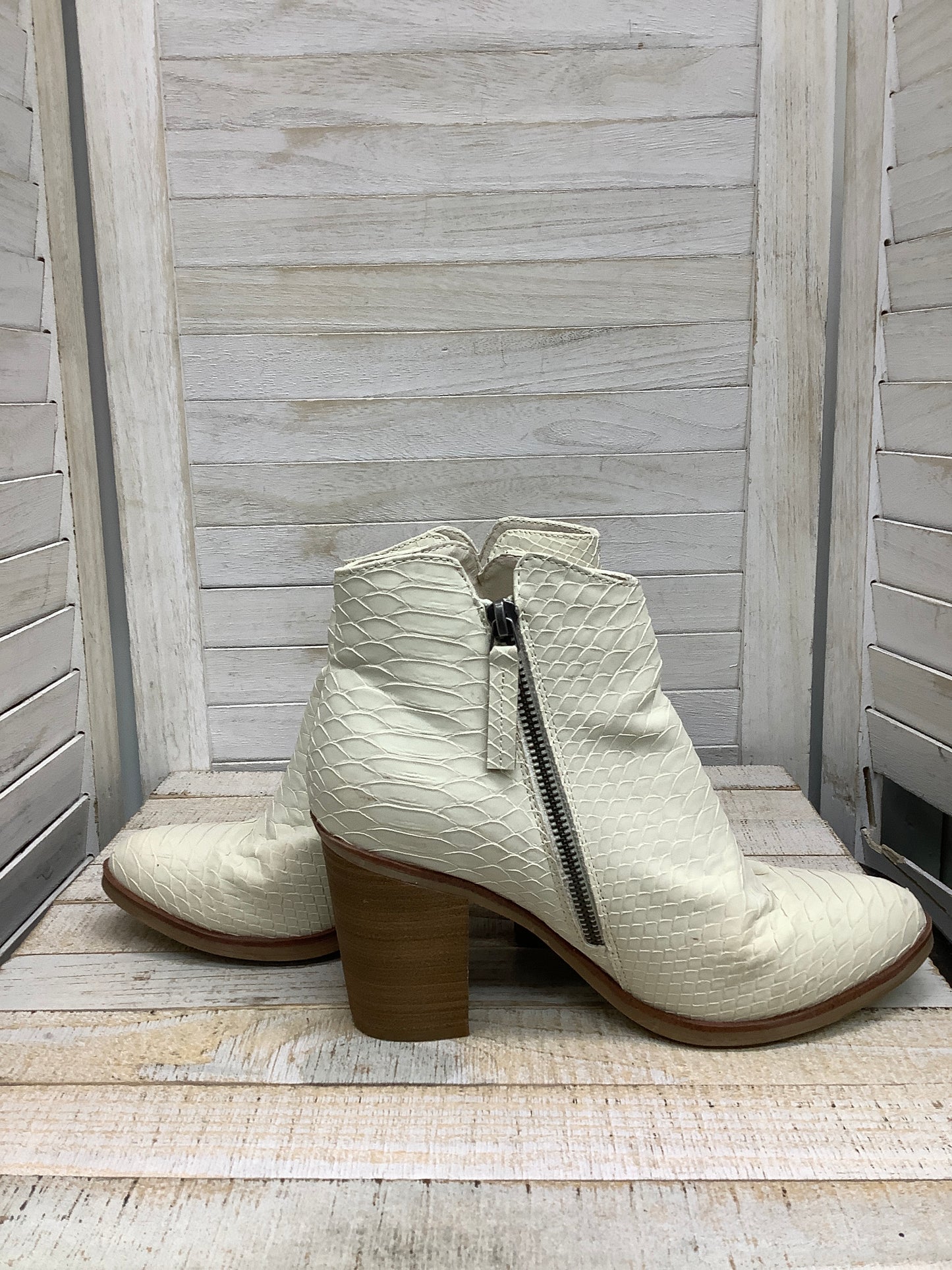 Boots Ankle Heels By Mia In Cream, Size: 8