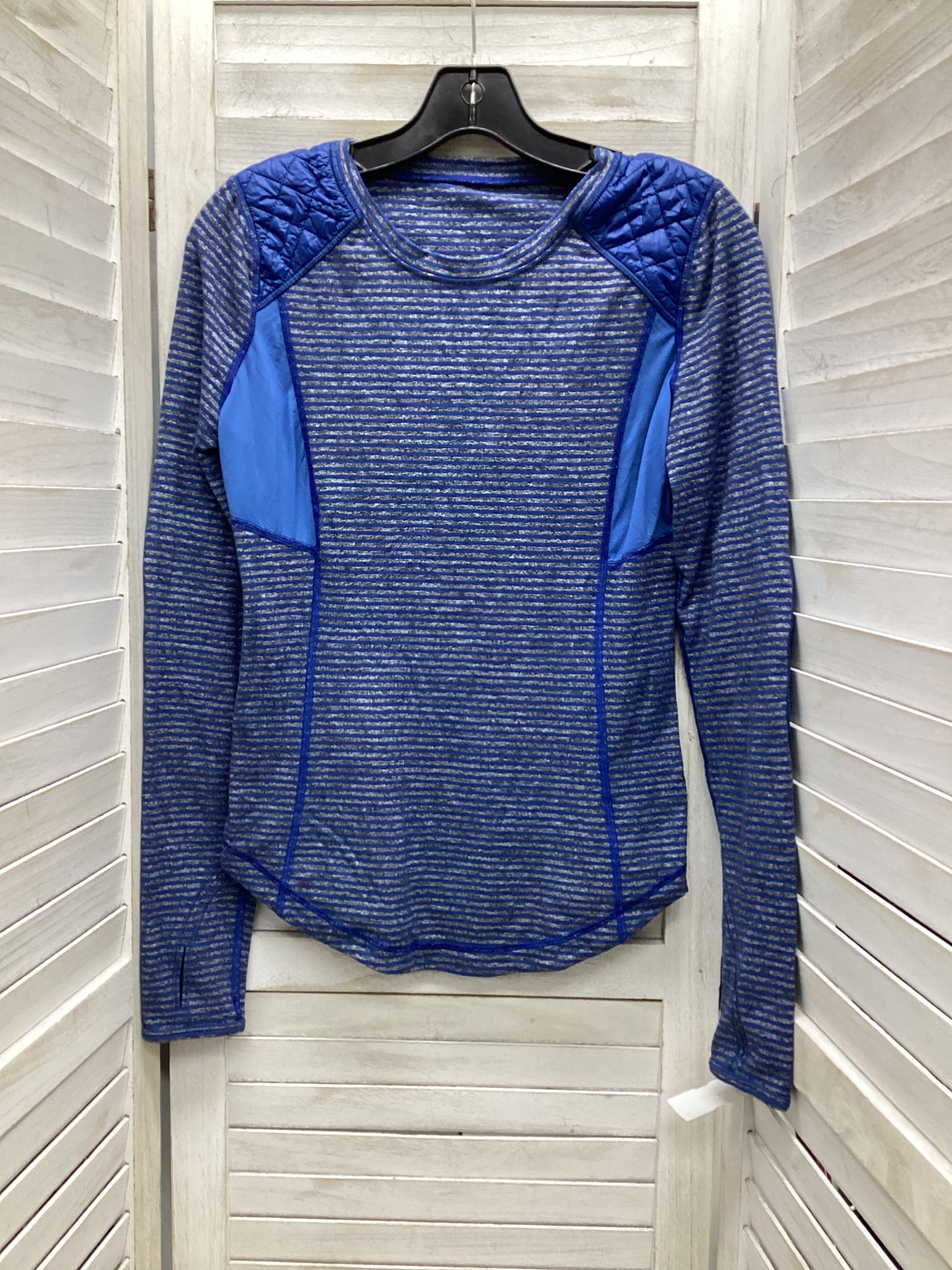 Athletic Top Long Sleeve Crewneck By Lululemon In Blue, Size: 6