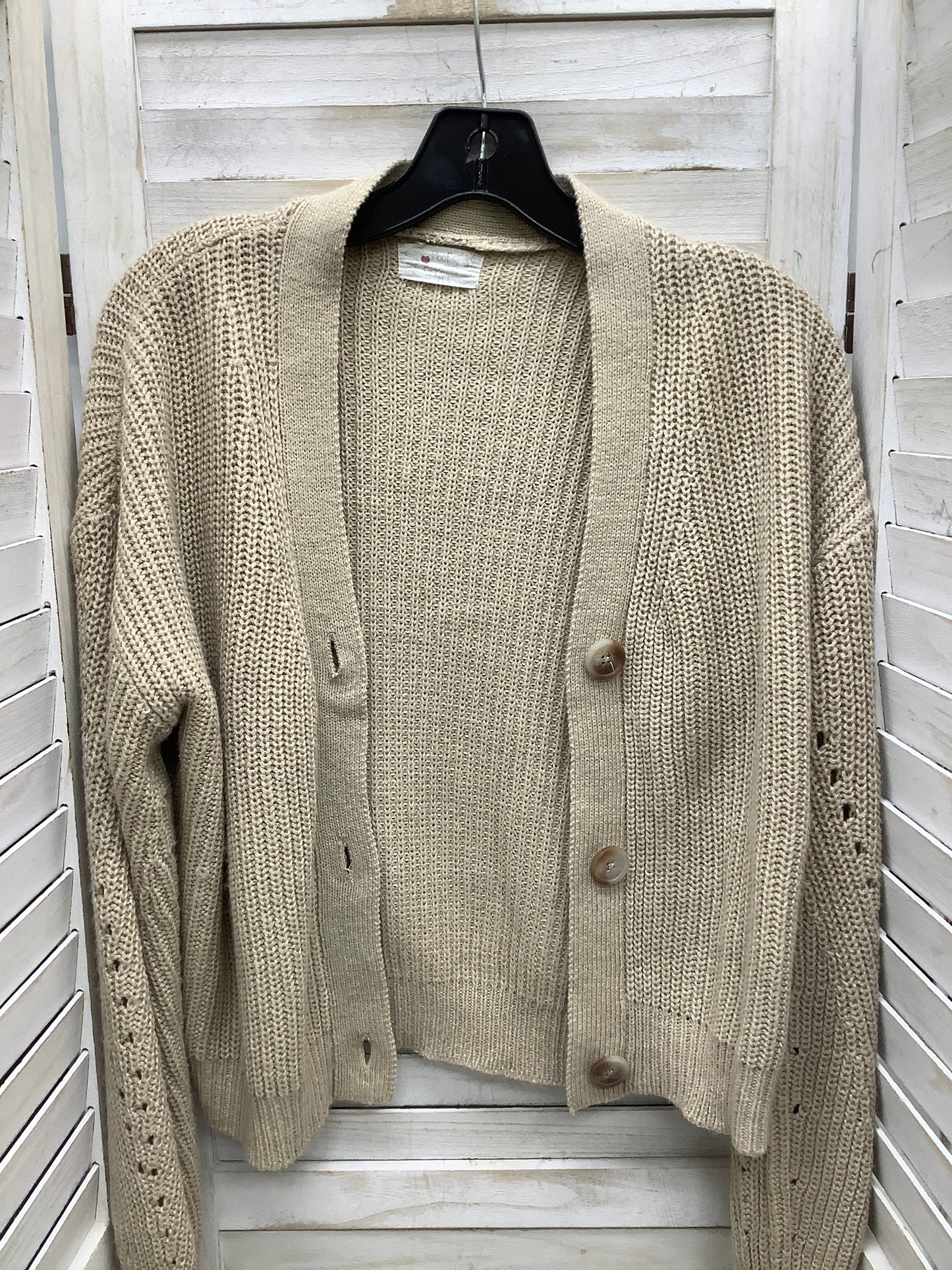 Cardigan By Poof In Tan, Size: M