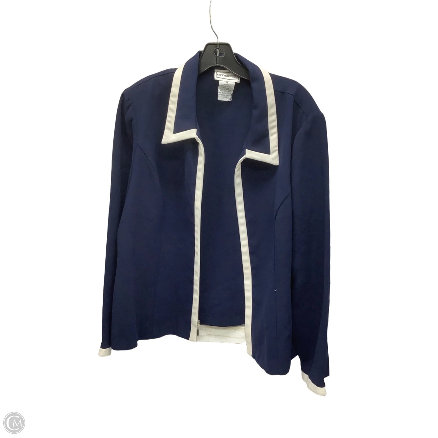 Blazer By Karin Stevens In Navy, Size: 18