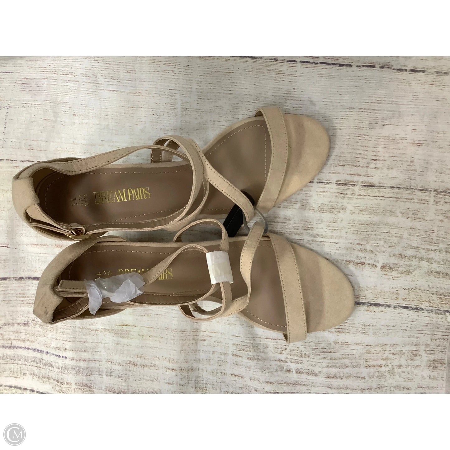 Sandals Heels Block By Clothes Mentor In Tan, Size: 11