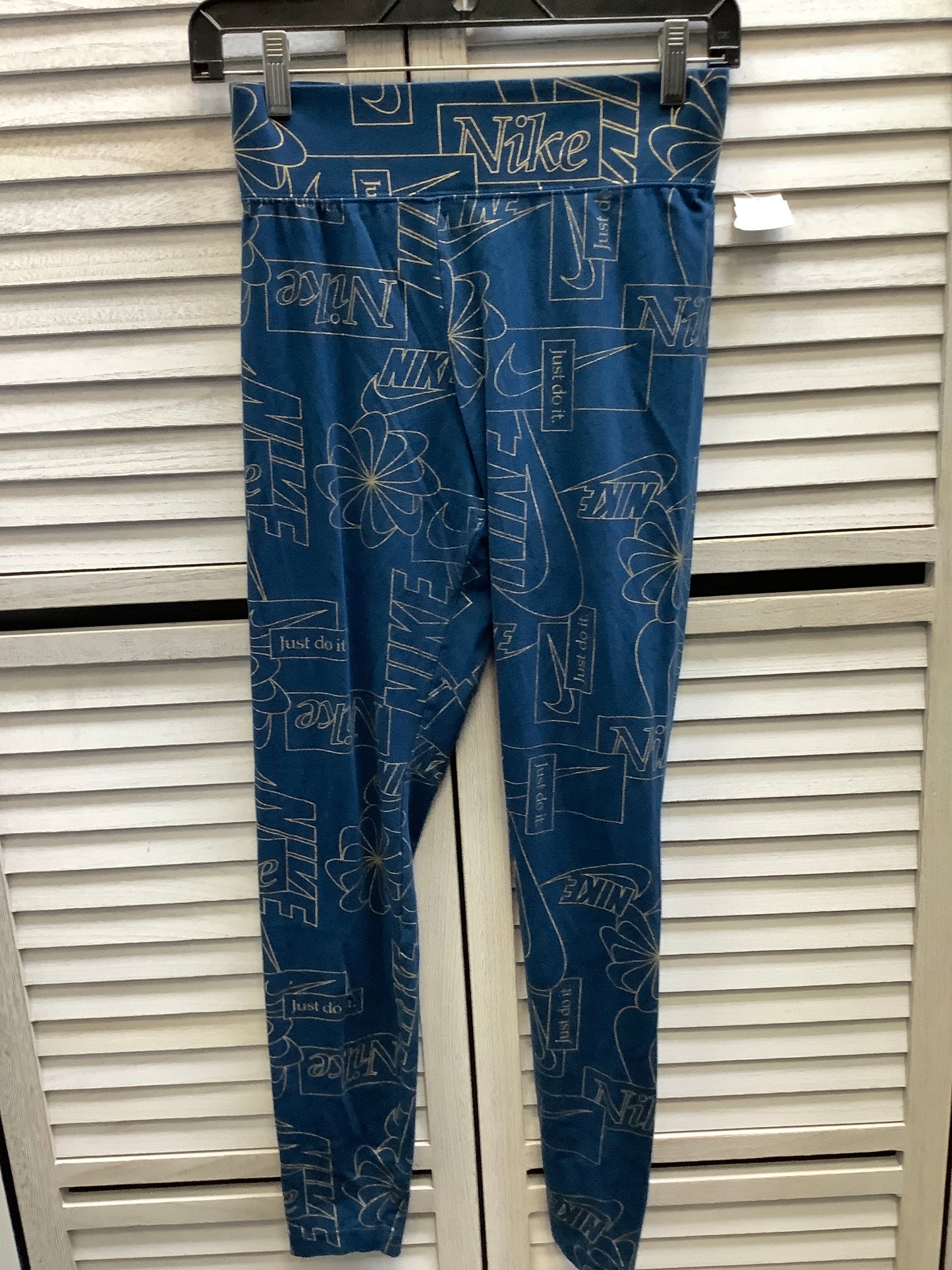 Athletic Leggings By Nike In Teal, Size: S