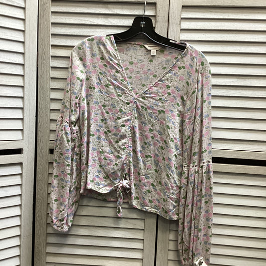 Top Long Sleeve By Lc Lauren Conrad In Floral Print, Size: Xs