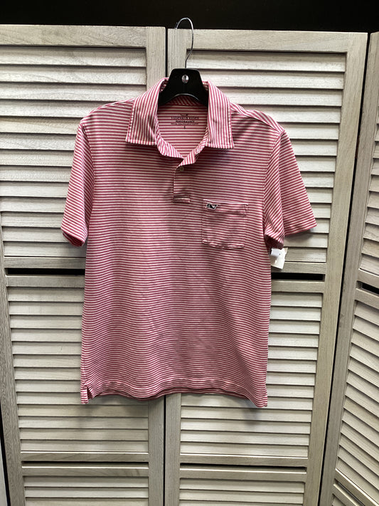 Top Short Sleeve By Vineyard Vines In Pink & White, Size: S