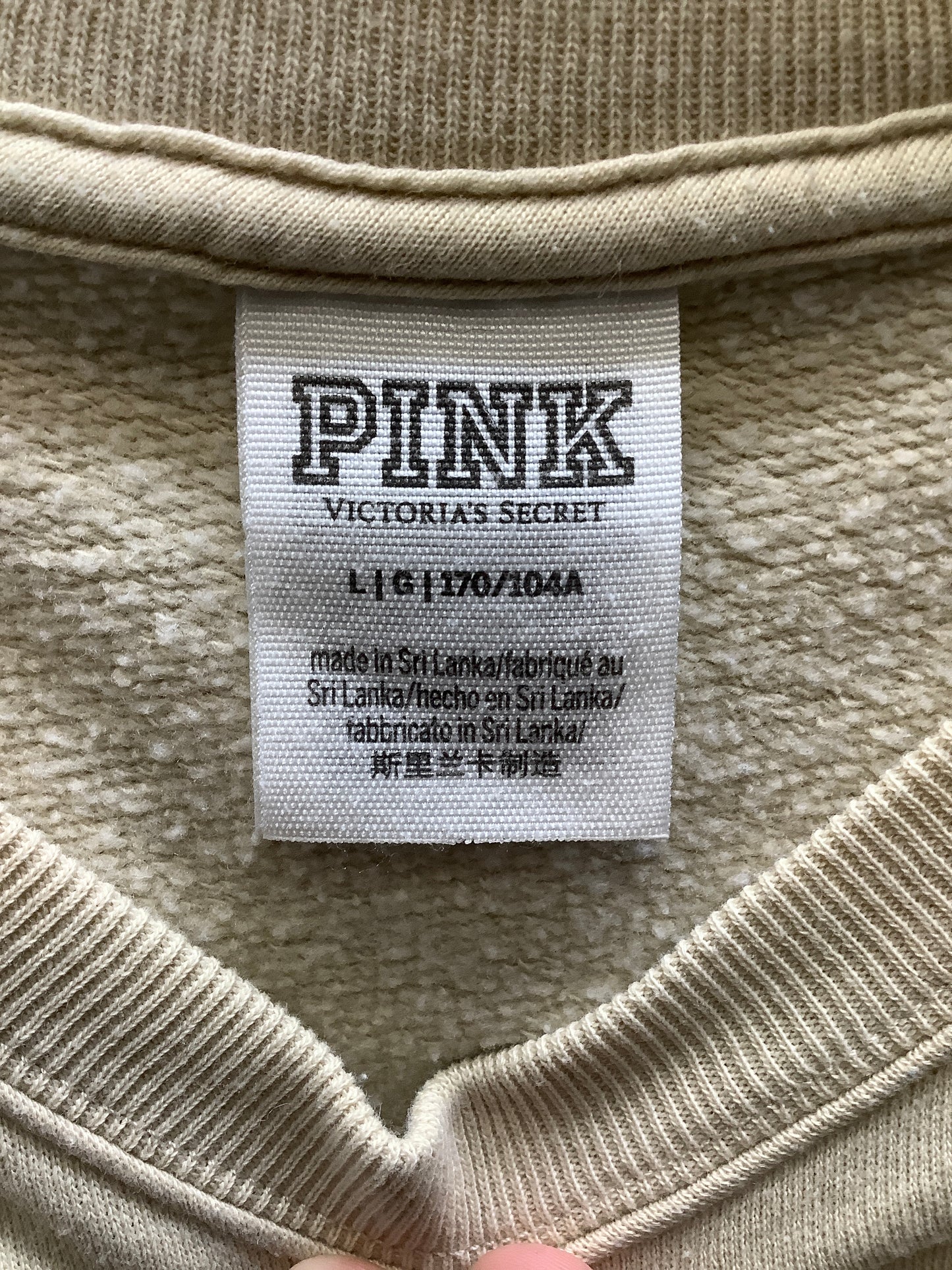 Sweatshirt Crewneck By Pink In Tan, Size: L