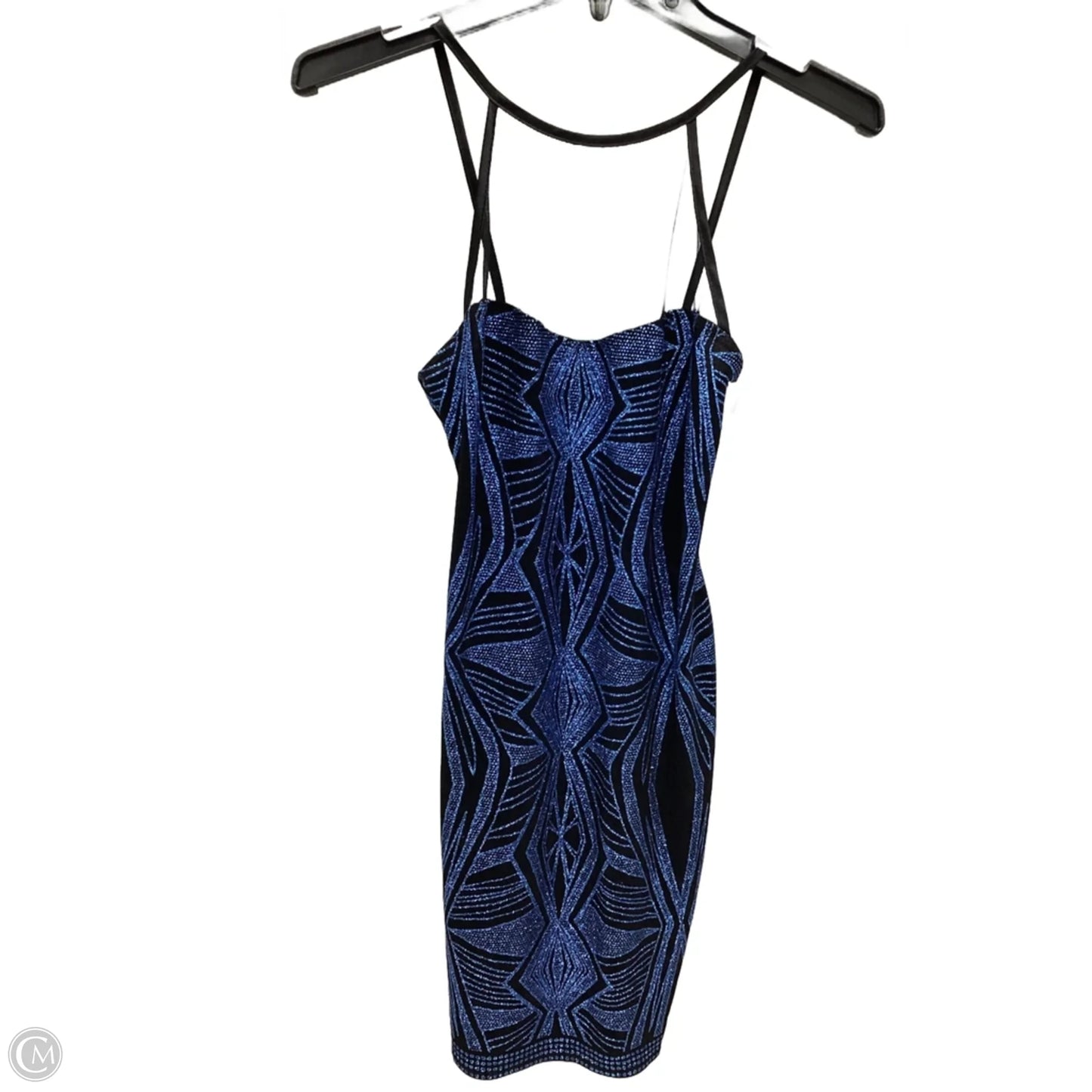 Dress Party Short By Clothes Mentor In Black & Blue, Size: Xs